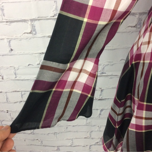 Loft Plaid Tie Back Dress, Size 12 - Picture 5 of 14